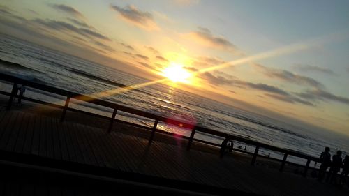 Scenic view of sea at sunset