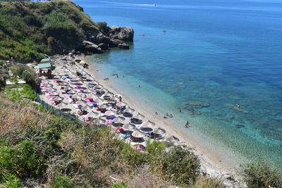 High angle view of beach