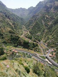 High angle view of road on mountain