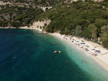 High angle view of beach