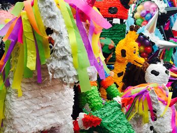 Close-up of multi colored paper for sale