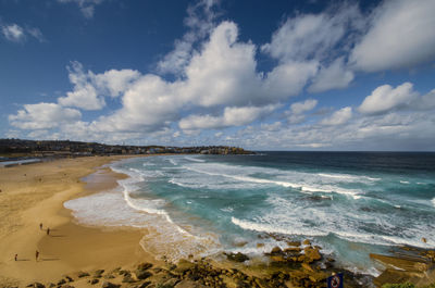Scenic view of beach against sky