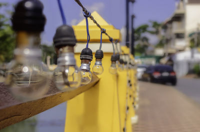 Close-up of yellow pipe