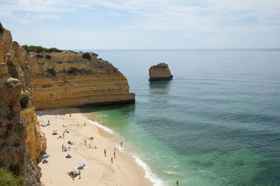 High angle view of beach against sky