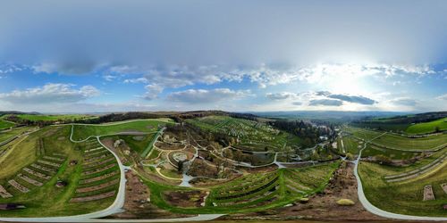 High angle view of landscape against sky