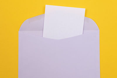 Close-up of paper against white background
