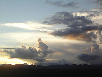 Scenic view of landscape against cloudy sky