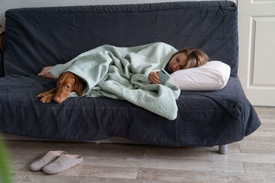 Man lying down on bed