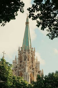 Low angle view of church against sky