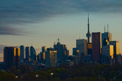 View of skyscrapers in city