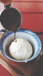 Close-up of dessert on table