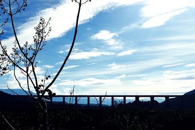 Low angle view of bridge against sky