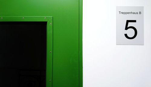 Close-up of green door