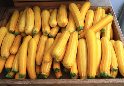 High angle view of vegetables for sale at market stall