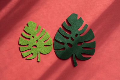 High angle view of christmas decoration on table