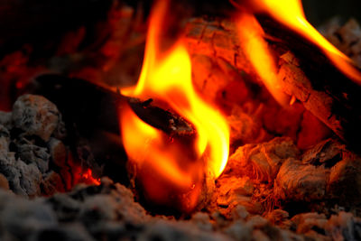 Close-up of bonfire