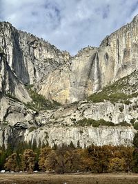 Scenic view of rocky mountains against sky
