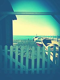 View of sea against blue sky