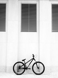 Bicycle against window