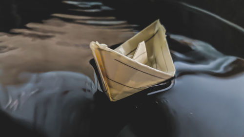 Floating paper boat