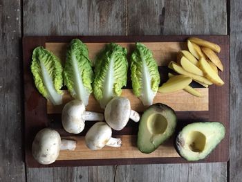 Close-up of vegetables on wood