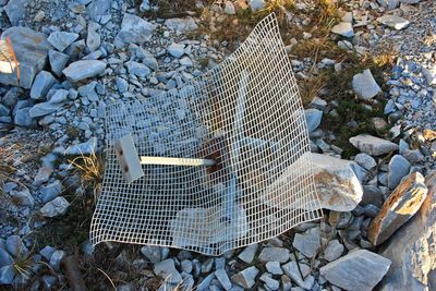 An abandoned transceiver dish for communications on waves among in the mountains