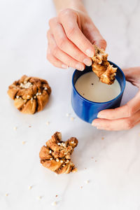 Close-up of hand holding cookies
