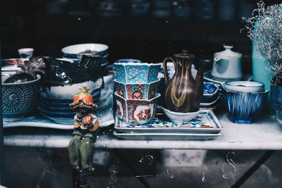 Close-up of utensils on table