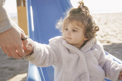Cute baby girl at playground