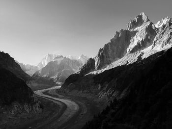 Scenic view of mountains against clear sky