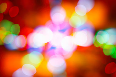 Defocused image of illuminated lights at night