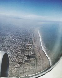 Aerial view of city from airplane