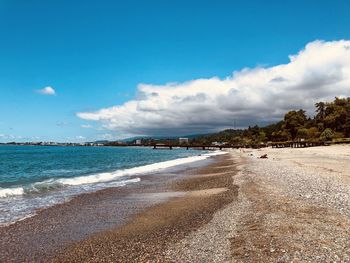 Scenic view of beach against sky