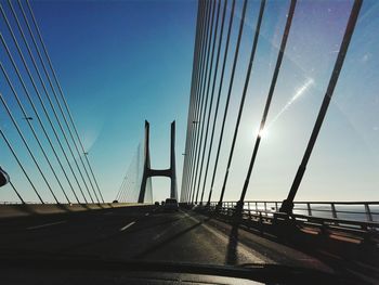 Vasco da gama bridge seen through car windshield