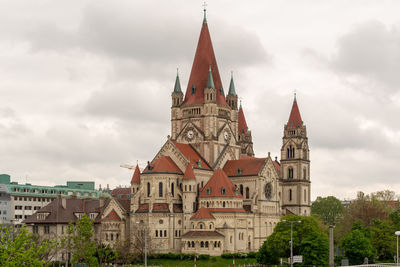 Low angle view of buildings against sky