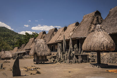 Old traditional village in bajawa region in flores island, indonesia