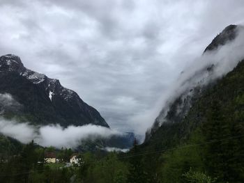 Scenic view of mountains against sky