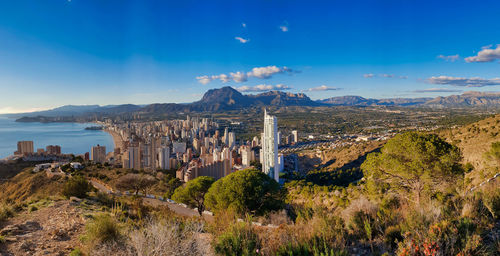 Panoramic view of buildings against sky