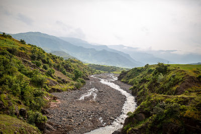 Scenic view of mountains against sky