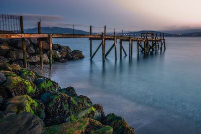 View of bridge over sea against sky