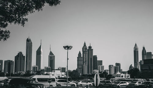 View of skyscrapers in city
