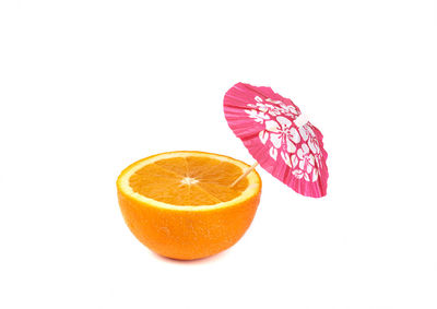 Close-up overhead view of drink against white background