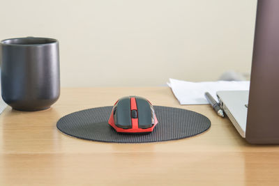 Close-up of toy car on table