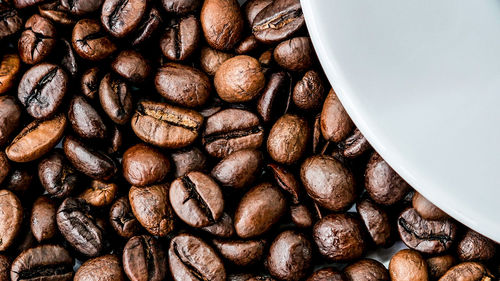 Close-up of roasted coffee beans