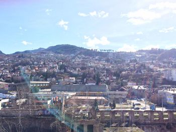 High angle shot of townscape