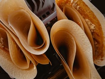 High angle view of dessert in container