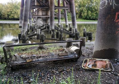 Old water fountain in yard