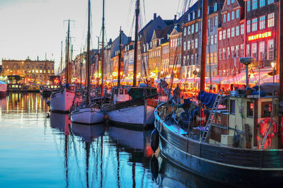 Boats in harbor