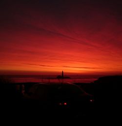 Scenic view of sea at sunset