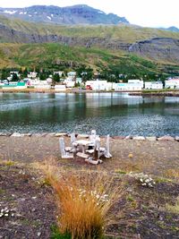 Scenic view of lake against mountains